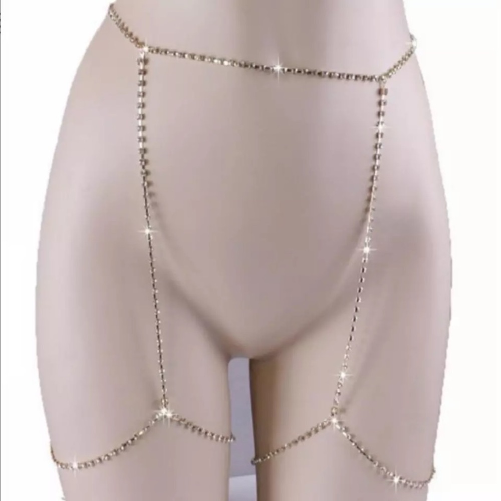 SILVER Rhinestone Garter - Picture 5 of 6